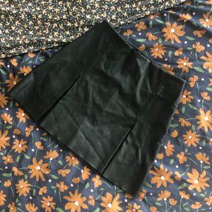 Express Faux Leather A-Line Pleated Mini Skirt (0)
